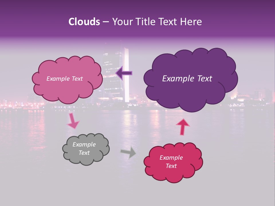 City Lights Sky Water PowerPoint Template