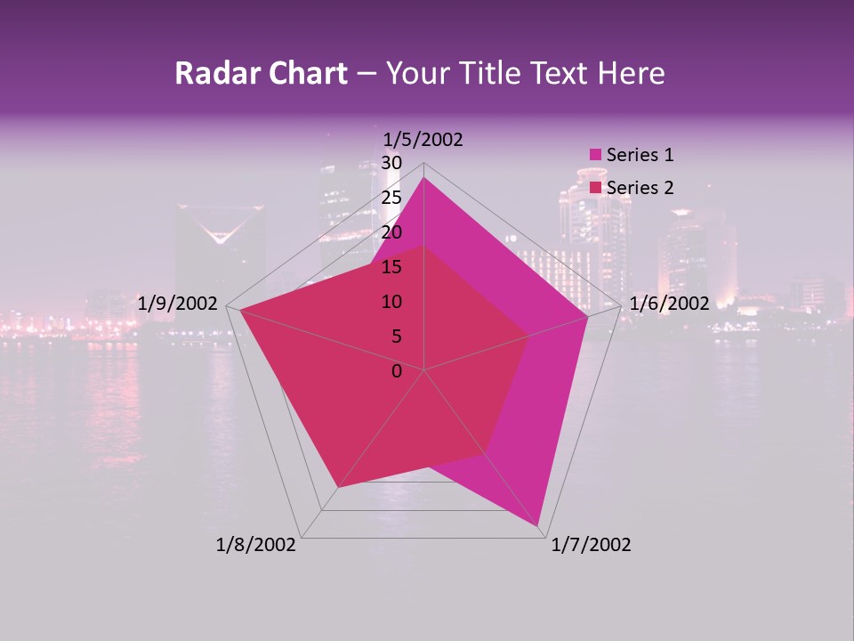 City Lights Sky Water PowerPoint Template
