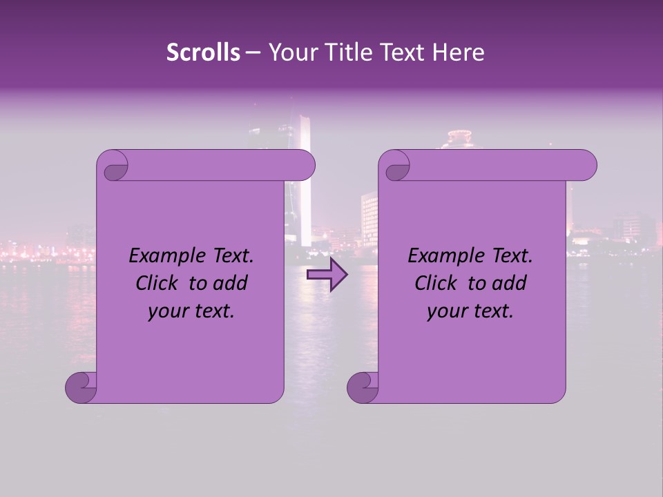 City Lights Sky Water PowerPoint Template