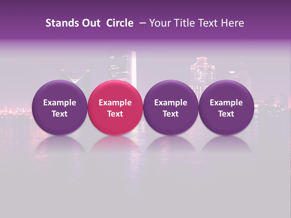 City Lights Sky Water PowerPoint Template