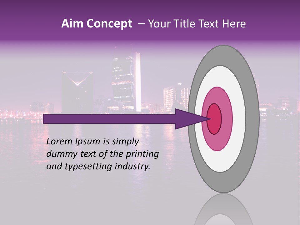 City Lights Sky Water PowerPoint Template