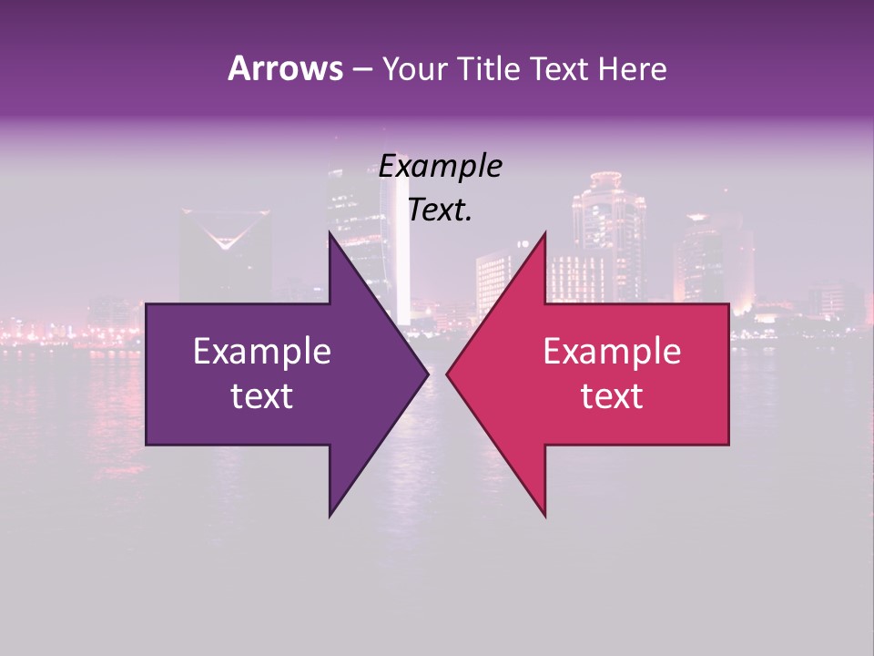 City Lights Sky Water PowerPoint Template