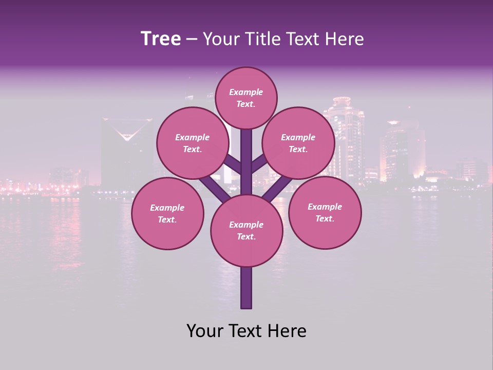 City Lights Sky Water PowerPoint Template