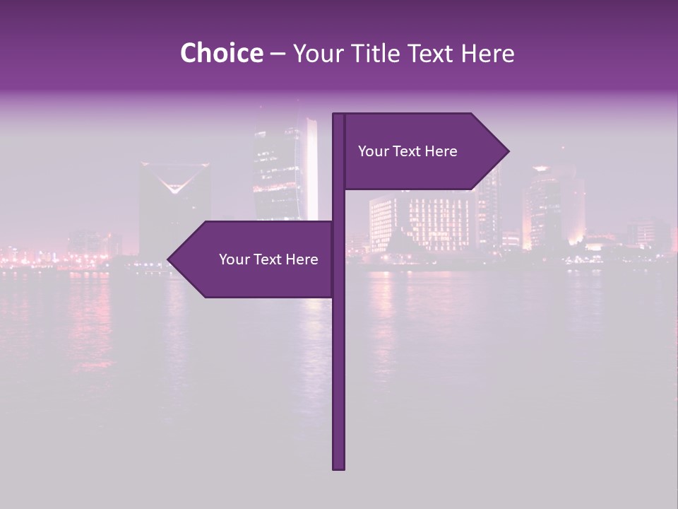 City Lights Sky Water PowerPoint Template