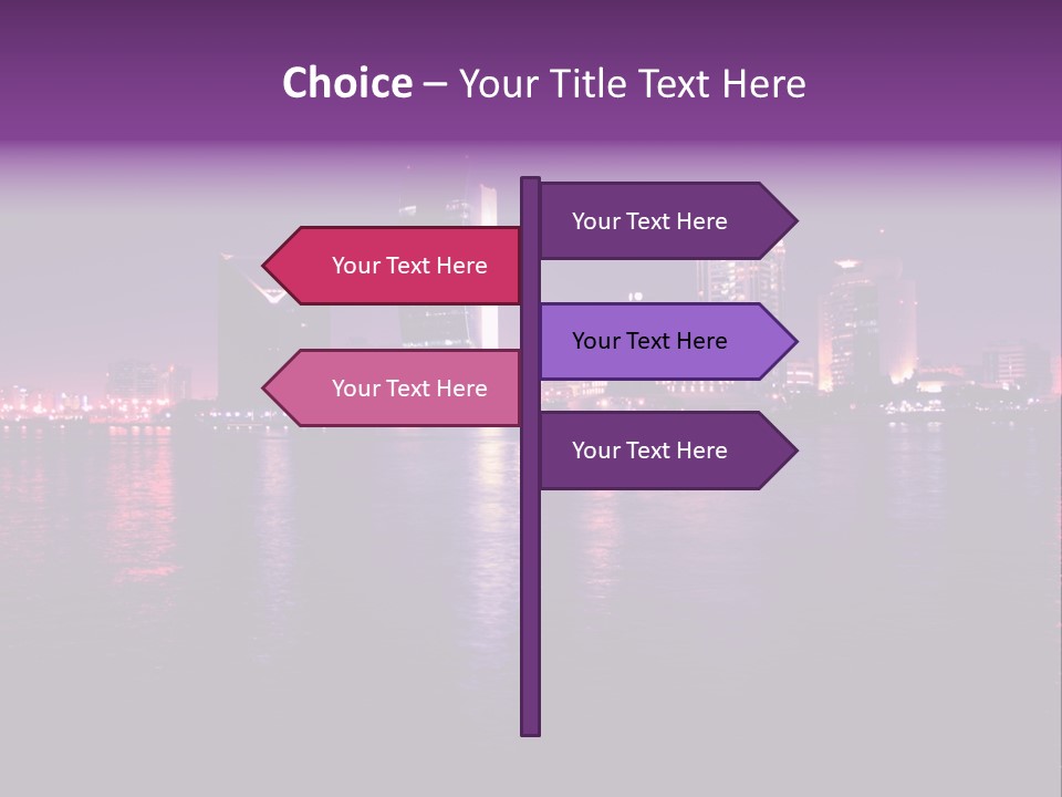 City Lights Sky Water PowerPoint Template