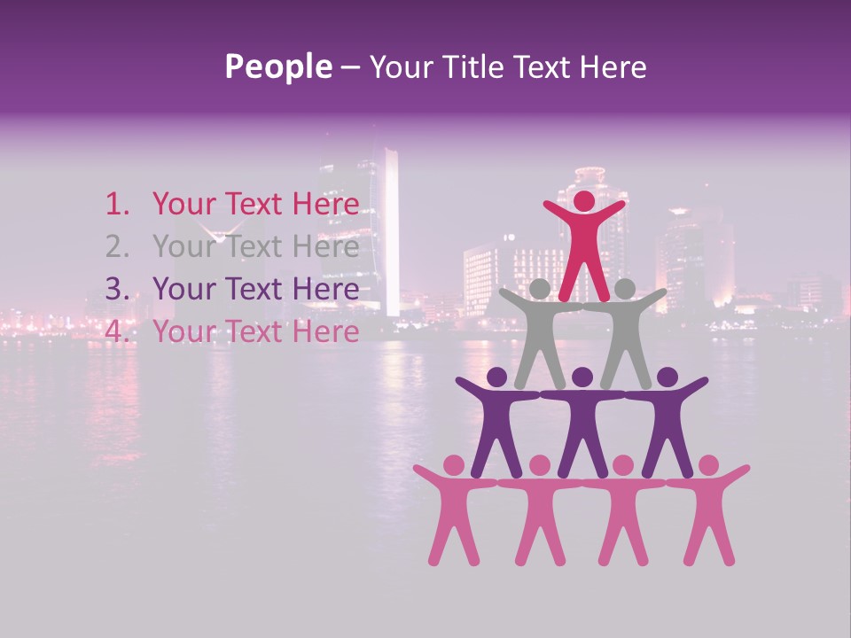 City Lights Sky Water PowerPoint Template