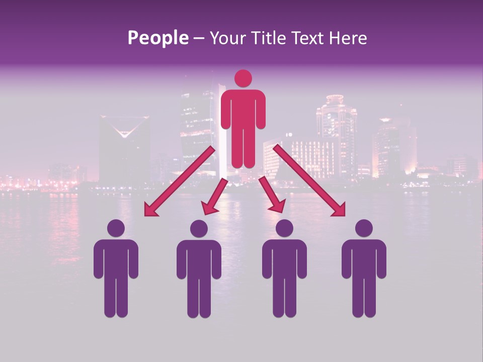 City Lights Sky Water PowerPoint Template