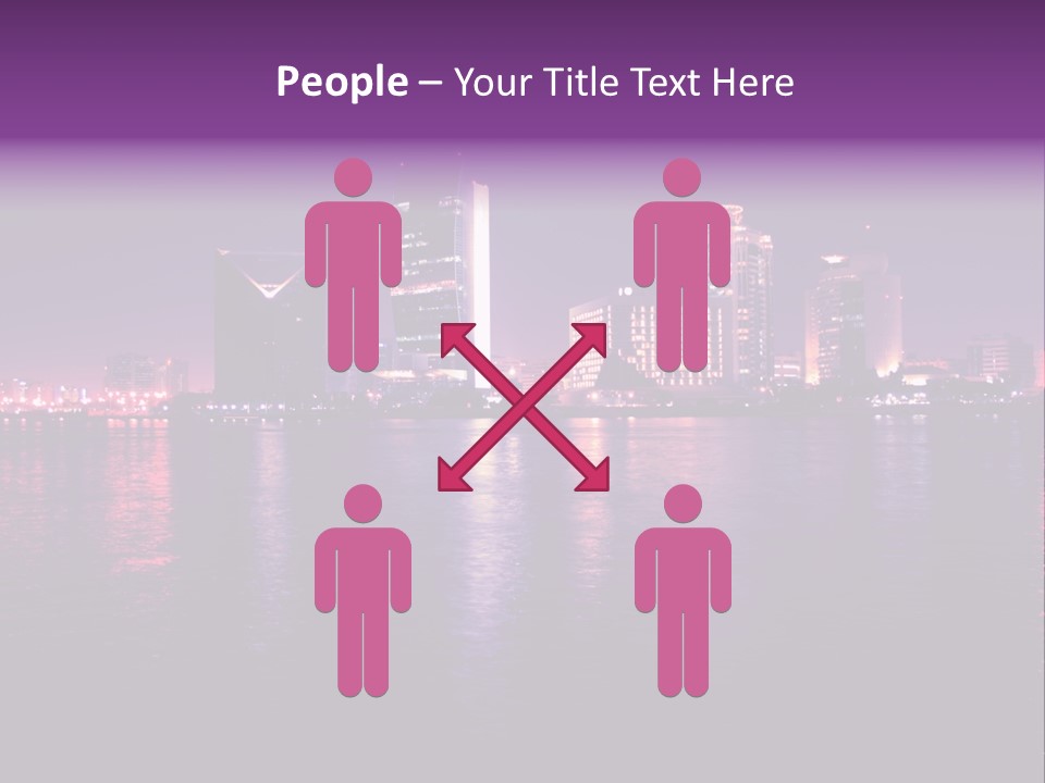 City Lights Sky Water PowerPoint Template