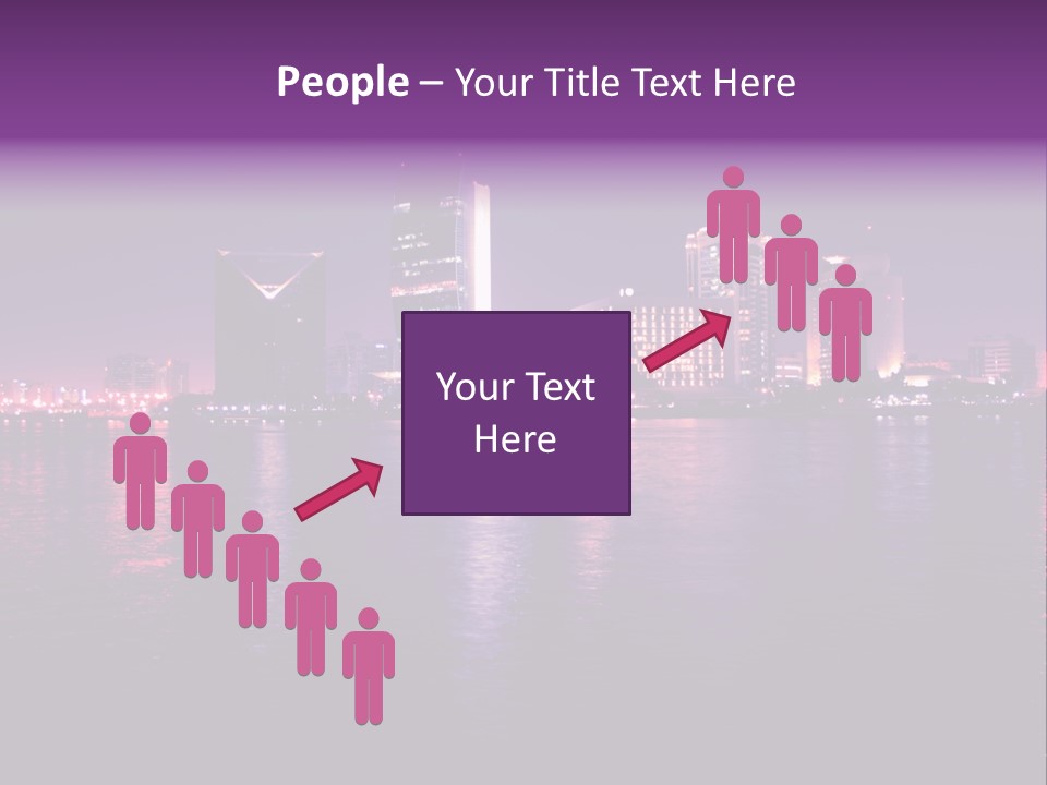 City Lights Sky Water PowerPoint Template