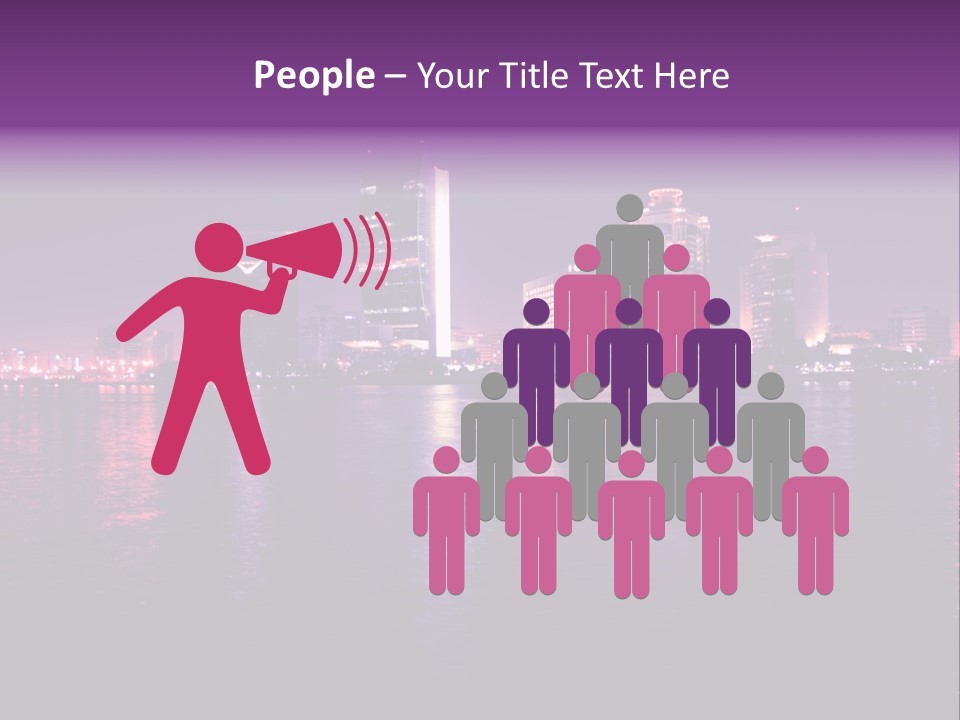 City Lights Sky Water PowerPoint Template