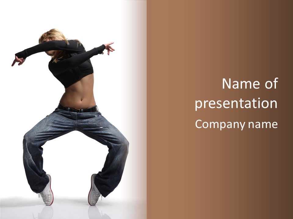 Moving Fitness Female PowerPoint Template