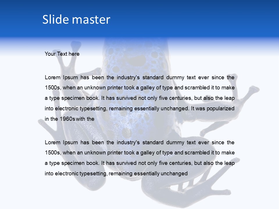 Blue Poison Arrow Frog Animal Dendrobates Azureus PowerPoint Template