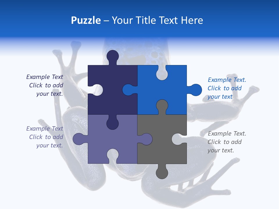 Blue Poison Arrow Frog Animal Dendrobates Azureus PowerPoint Template