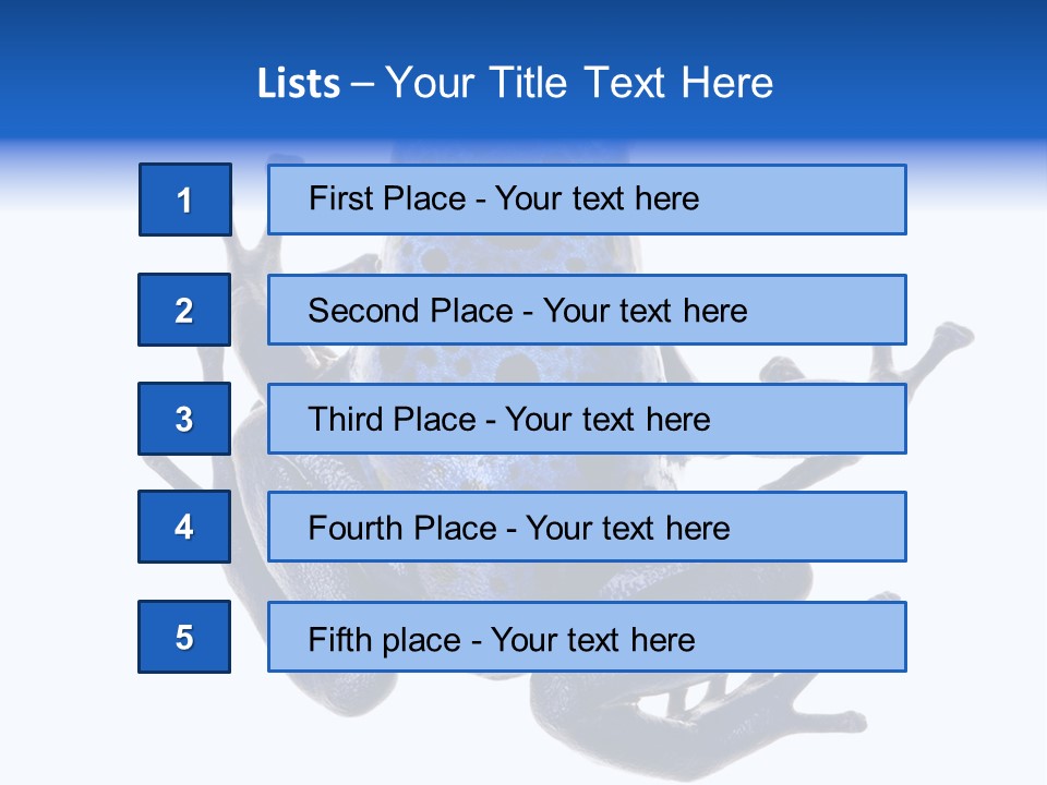 Blue Poison Arrow Frog Animal Dendrobates Azureus PowerPoint Template