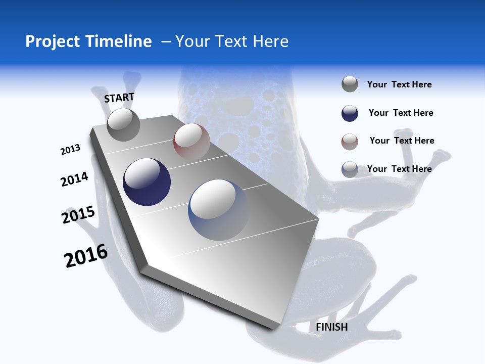 Blue Poison Arrow Frog Animal Dendrobates Azureus PowerPoint Template