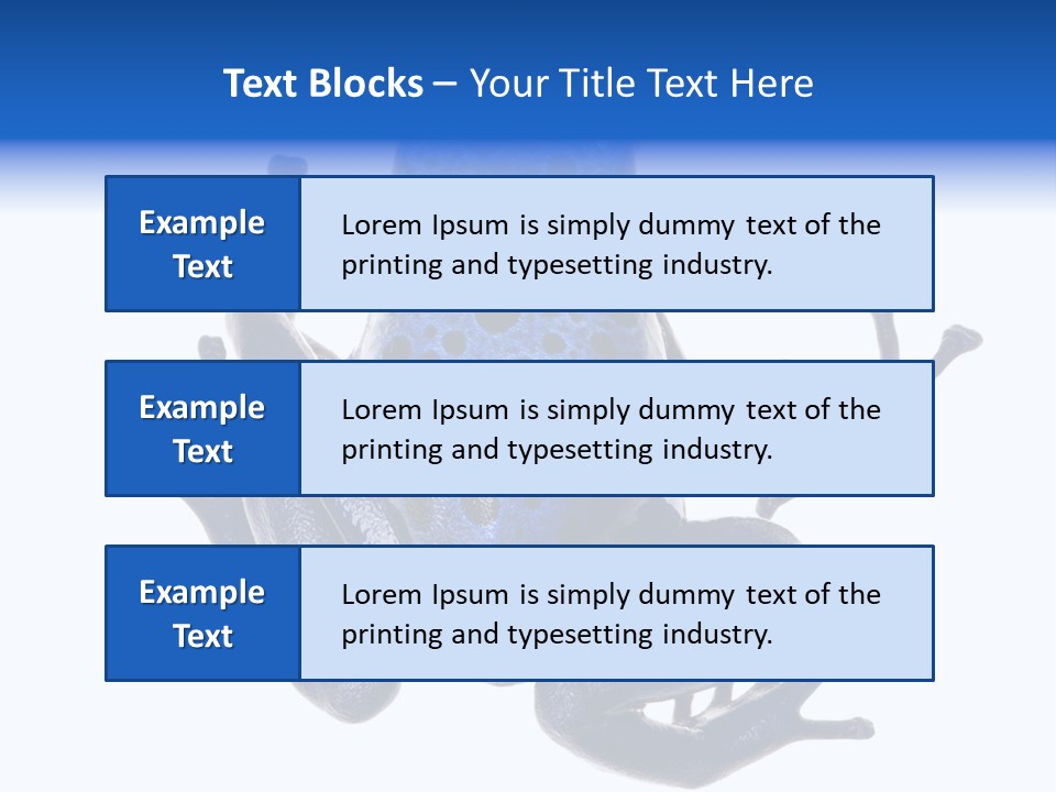Blue Poison Arrow Frog Animal Dendrobates Azureus PowerPoint Template