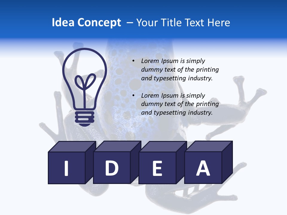 Blue Poison Arrow Frog Animal Dendrobates Azureus PowerPoint Template