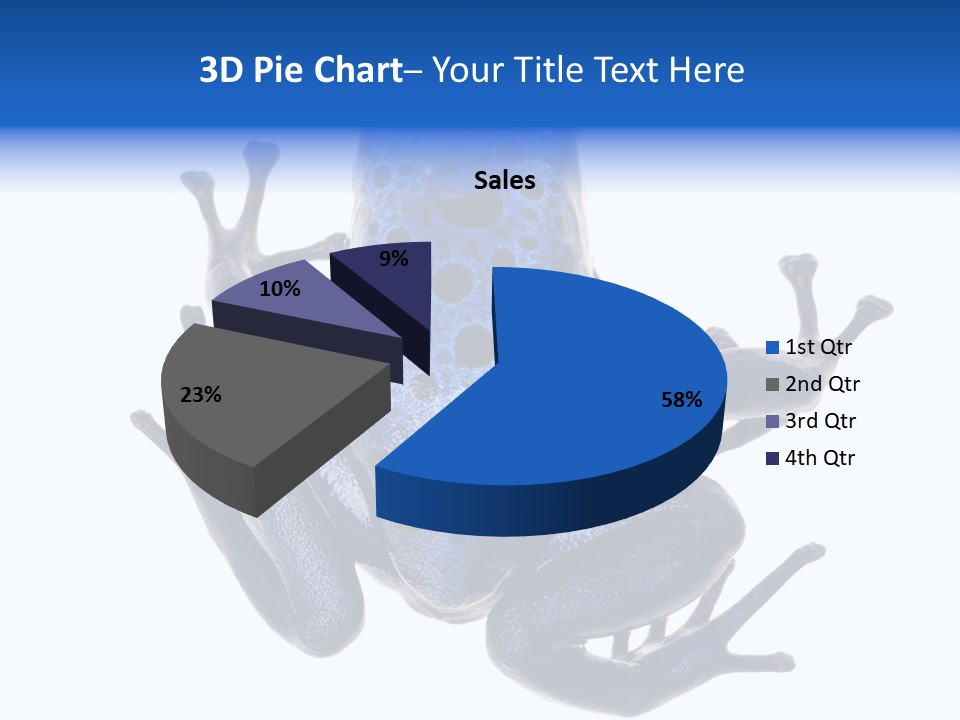 Blue Poison Arrow Frog Animal Dendrobates Azureus PowerPoint Template