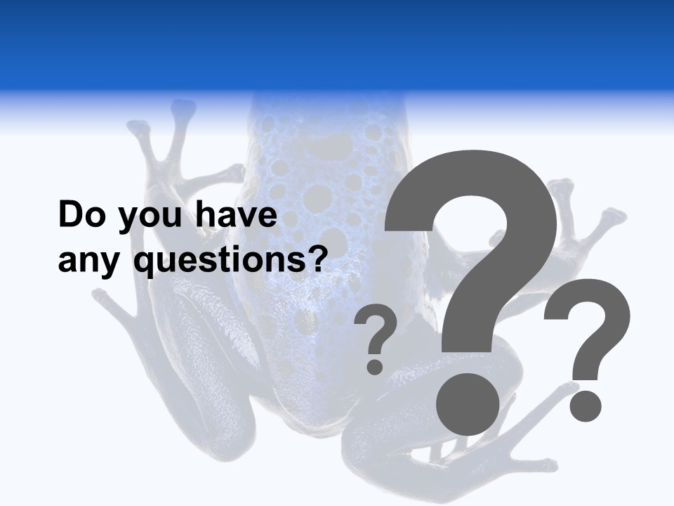 Blue Poison Arrow Frog Animal Dendrobates Azureus PowerPoint Template