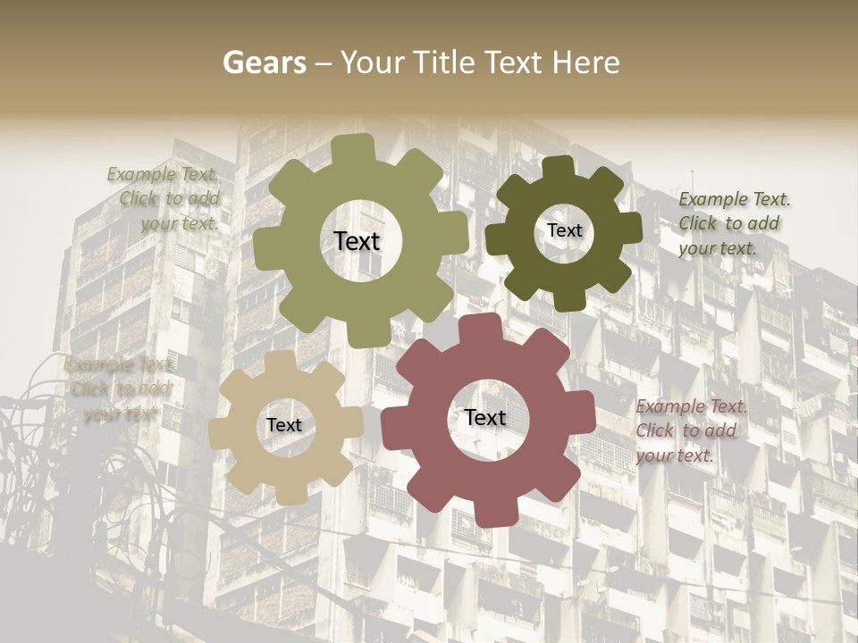 Flats English Damaged PowerPoint Template