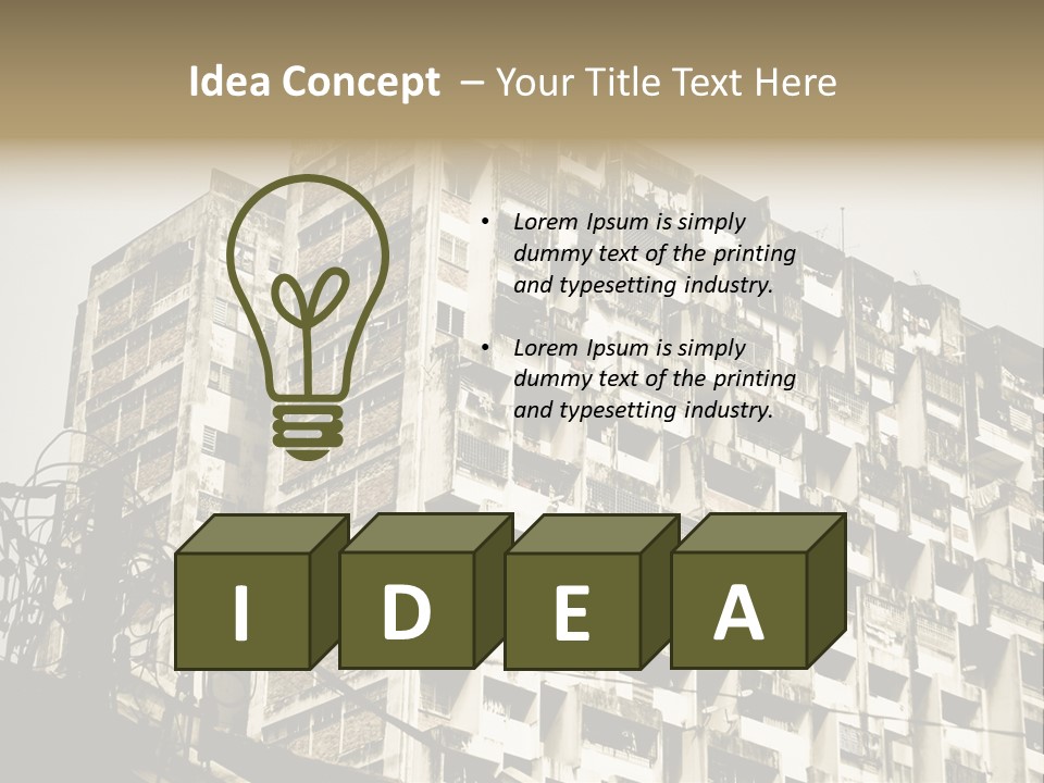 Flats English Damaged PowerPoint Template