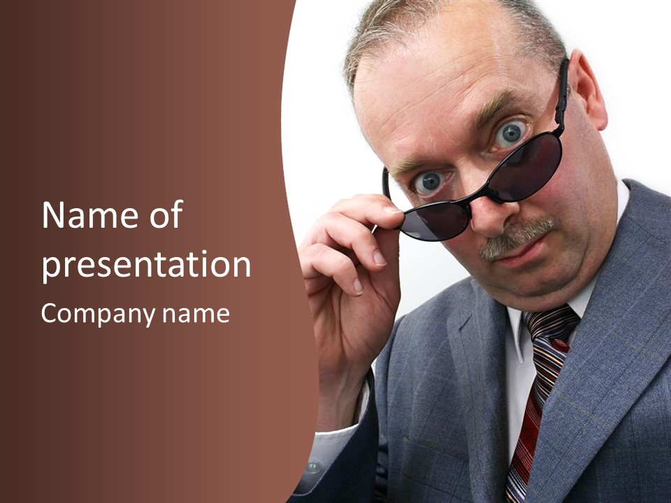 Troubled Boss Person PowerPoint Template