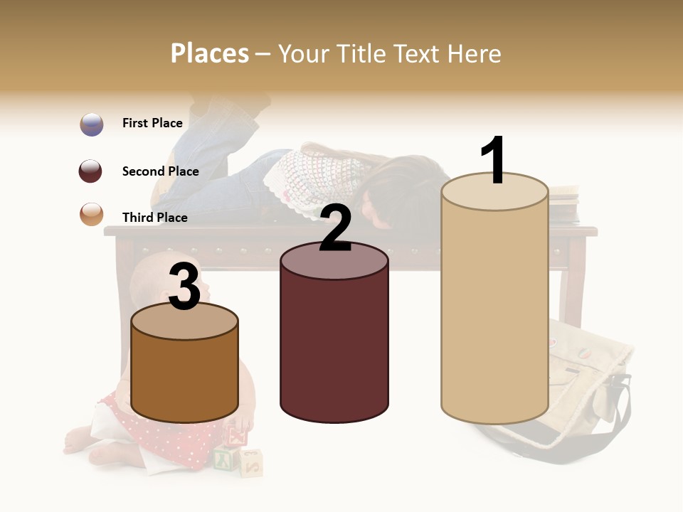 Caucasian Sibling Love PowerPoint Template