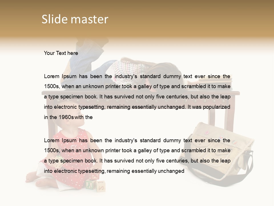 Caucasian Sibling Love PowerPoint Template