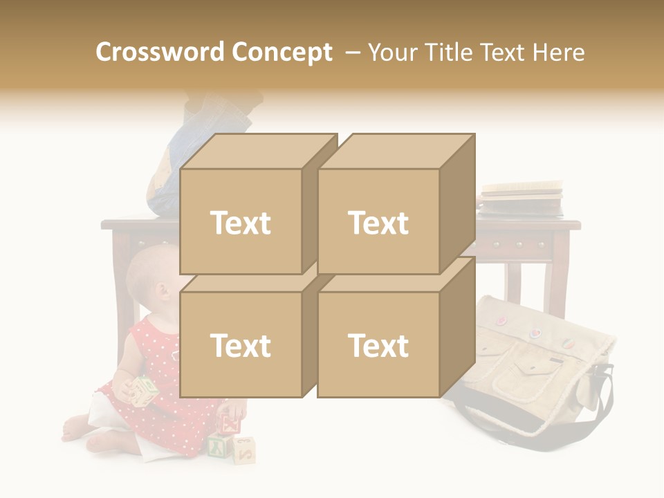 Caucasian Sibling Love PowerPoint Template