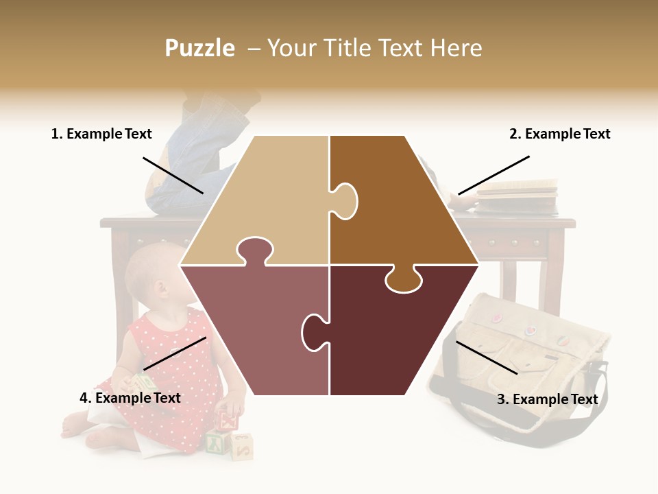 Caucasian Sibling Love PowerPoint Template