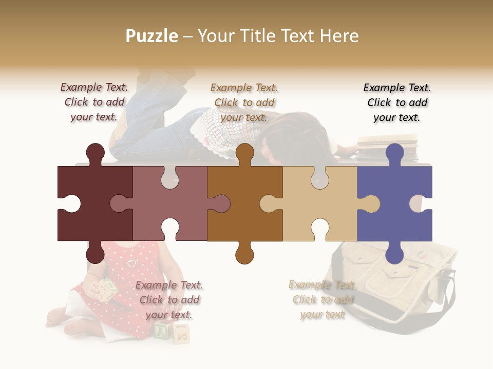 Caucasian Sibling Love PowerPoint Template