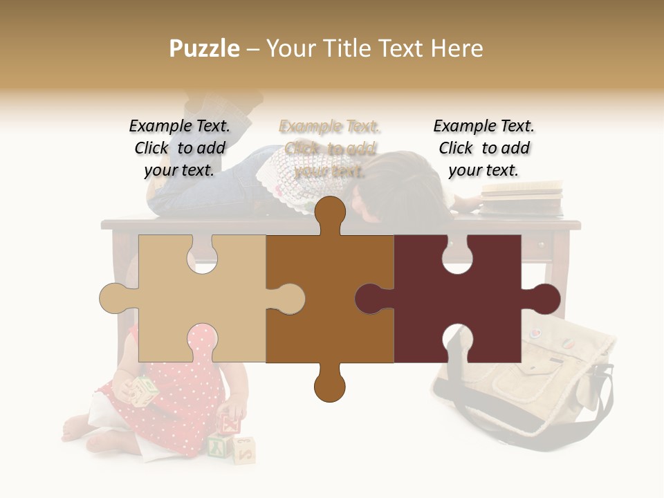 Caucasian Sibling Love PowerPoint Template