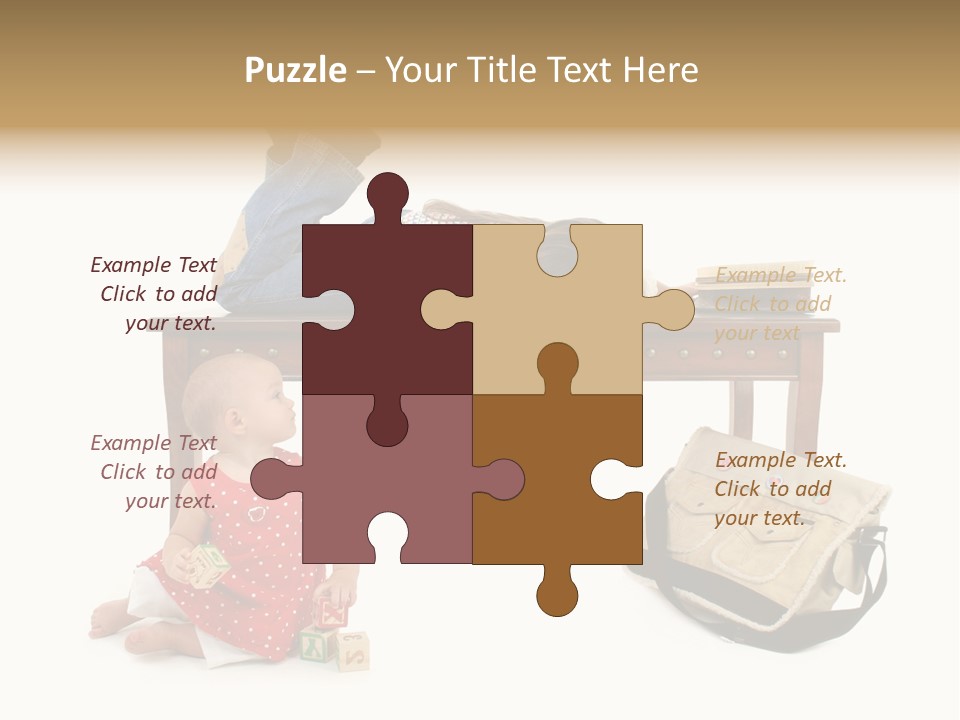 Caucasian Sibling Love PowerPoint Template