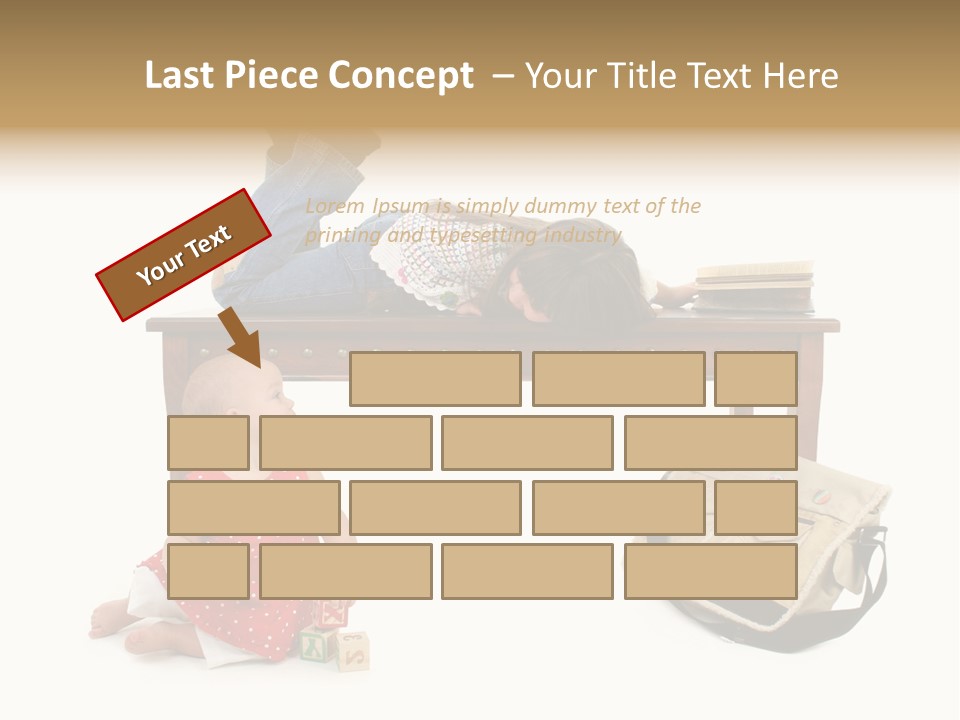 Caucasian Sibling Love PowerPoint Template