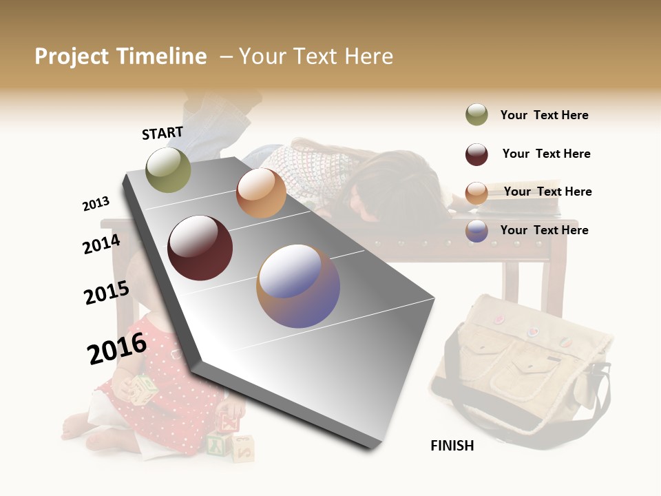 Caucasian Sibling Love PowerPoint Template