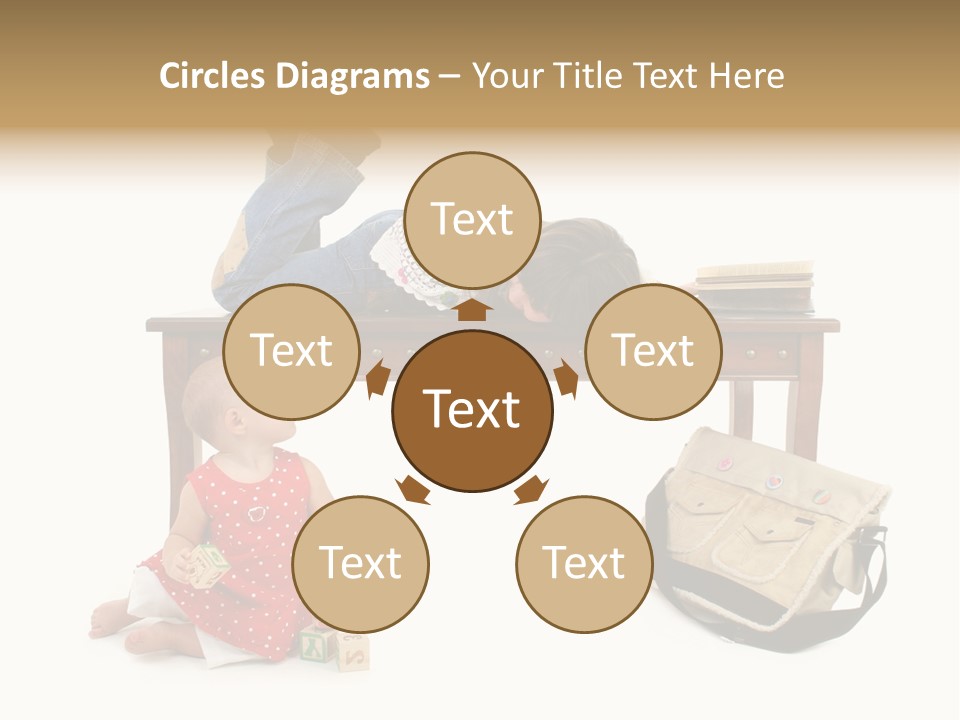 Caucasian Sibling Love PowerPoint Template