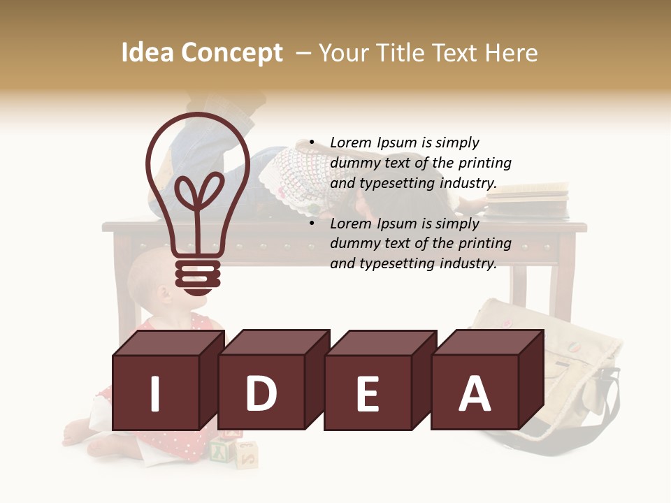 Caucasian Sibling Love PowerPoint Template