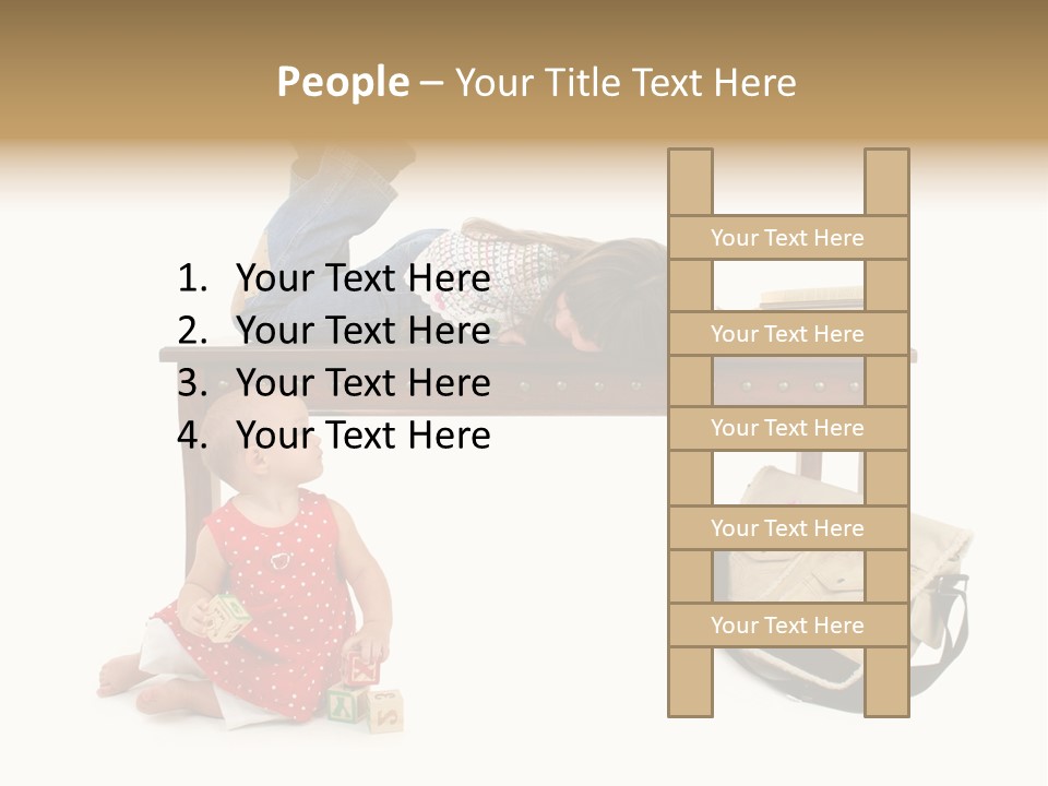 Caucasian Sibling Love PowerPoint Template
