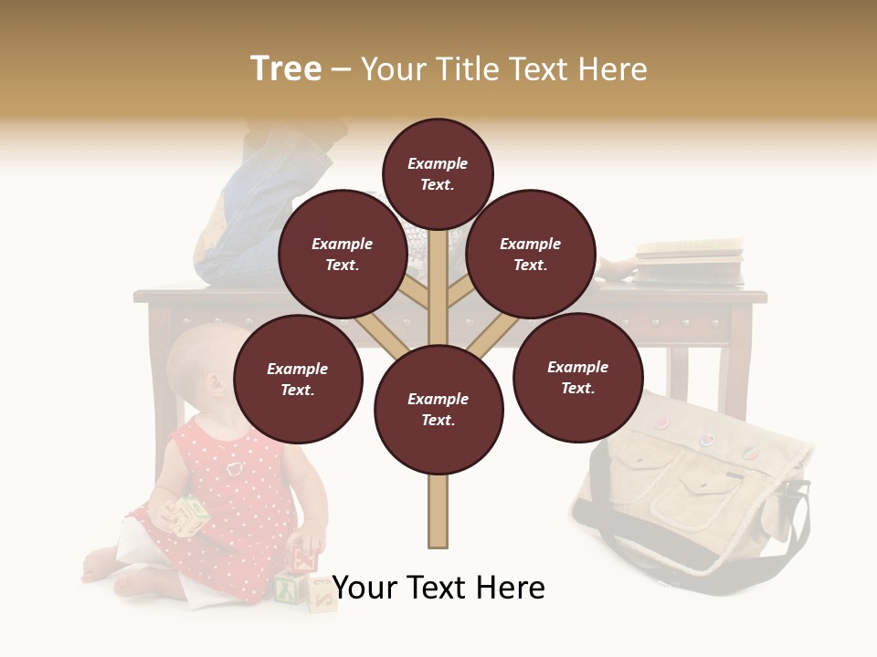 Caucasian Sibling Love PowerPoint Template