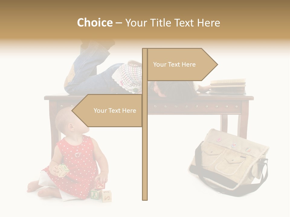 Caucasian Sibling Love PowerPoint Template