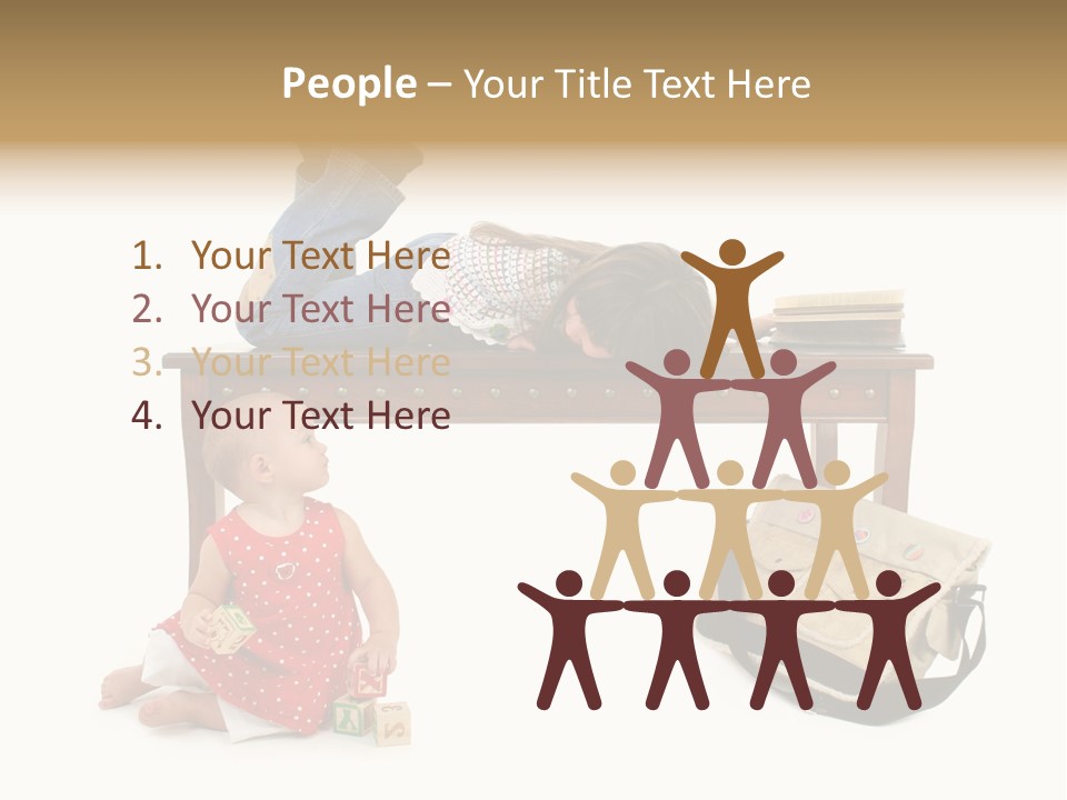 Caucasian Sibling Love PowerPoint Template