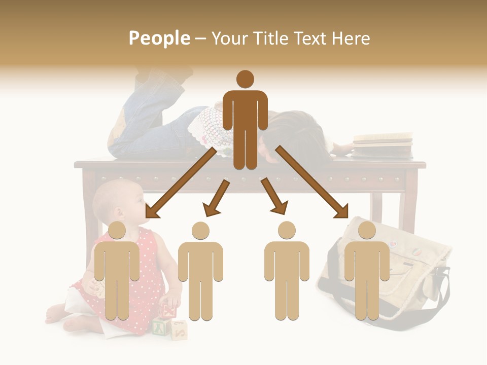 Caucasian Sibling Love PowerPoint Template