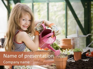 Having Fun At Camera Trowel PowerPoint Template