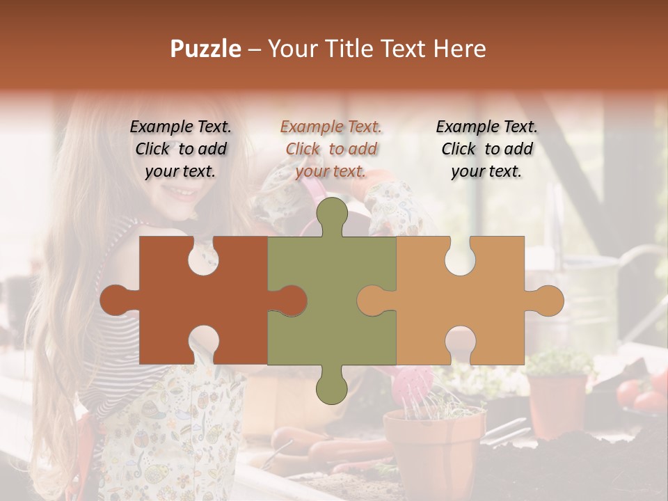 Having Fun At Camera Trowel PowerPoint Template