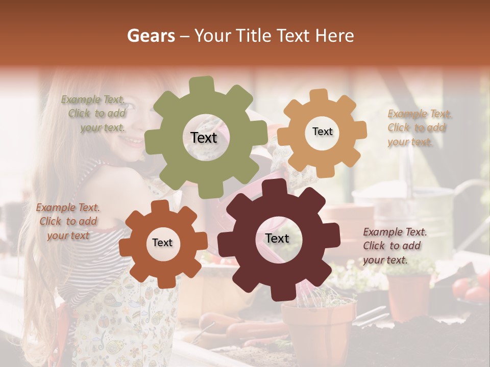 Having Fun At Camera Trowel PowerPoint Template