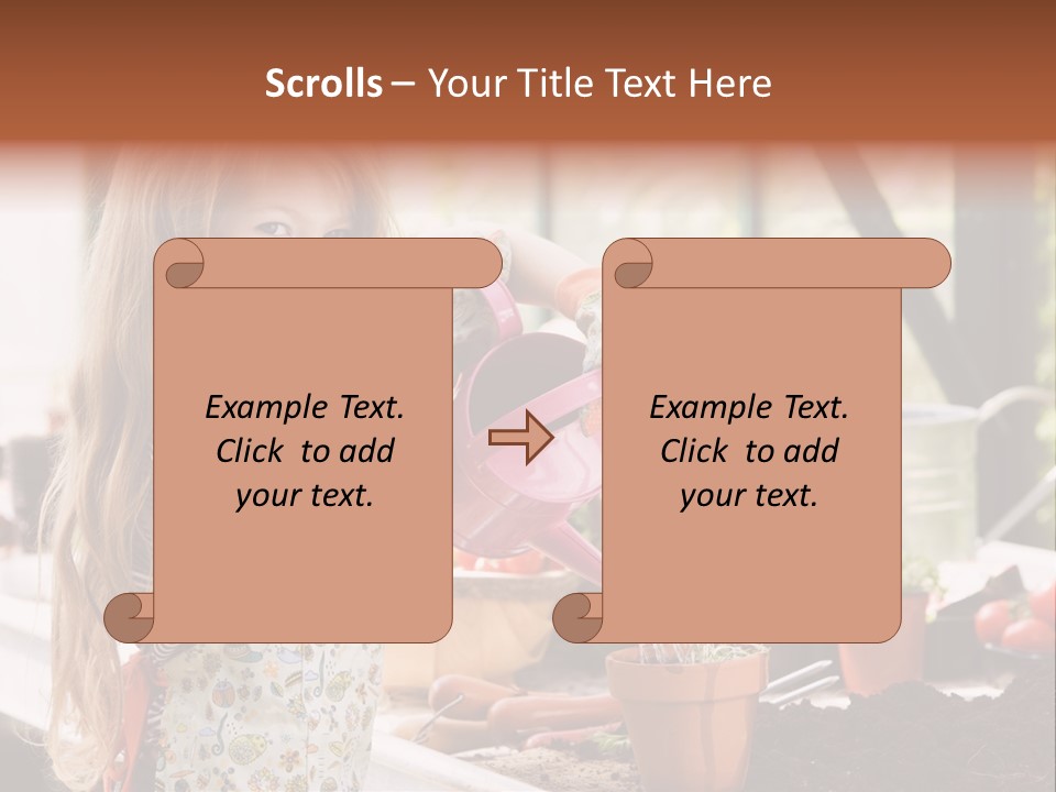 Having Fun At Camera Trowel PowerPoint Template