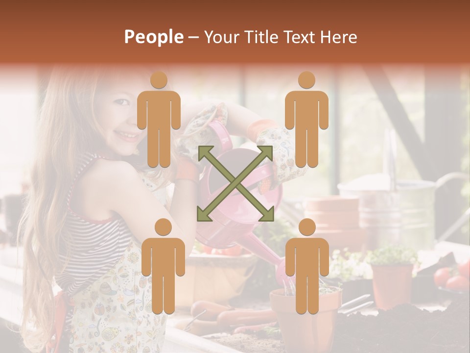 Having Fun At Camera Trowel PowerPoint Template