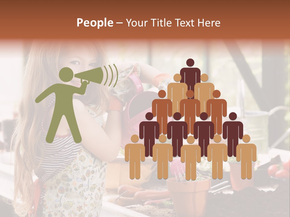 Having Fun At Camera Trowel PowerPoint Template