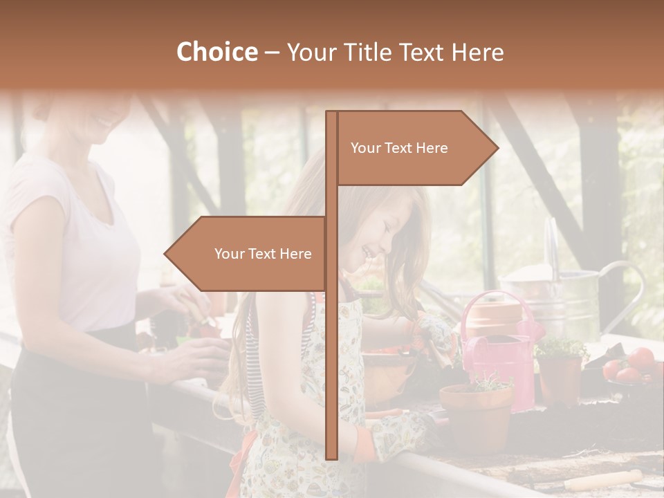 Greenhouse Planting Smile PowerPoint Template