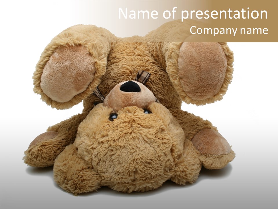 Plush Eye Teddy Bear PowerPoint Template